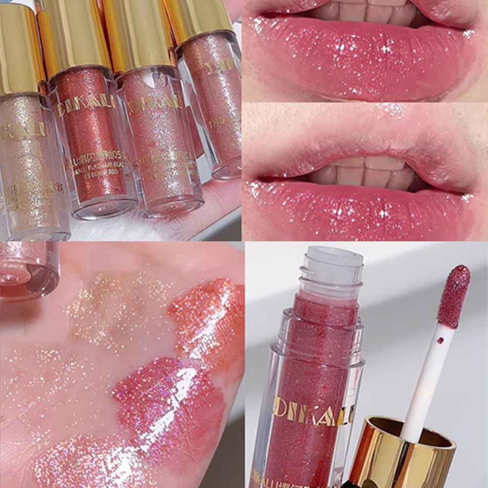 thumbnail image 2 of Ruifaya Brillo labial líquido Shimmer Glitter, 5 colores, brillo labial brillante, diamante❄, 2 of 7
