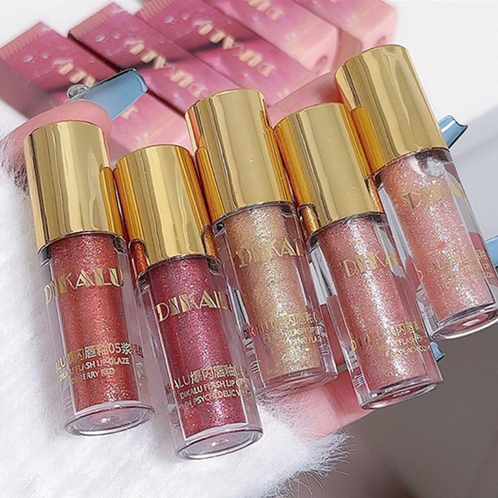 thumbnail image 4 of Ruifaya Brillo labial líquido Shimmer Glitter, 5 colores, brillo labial brillante, diamante❄, 4 of 7