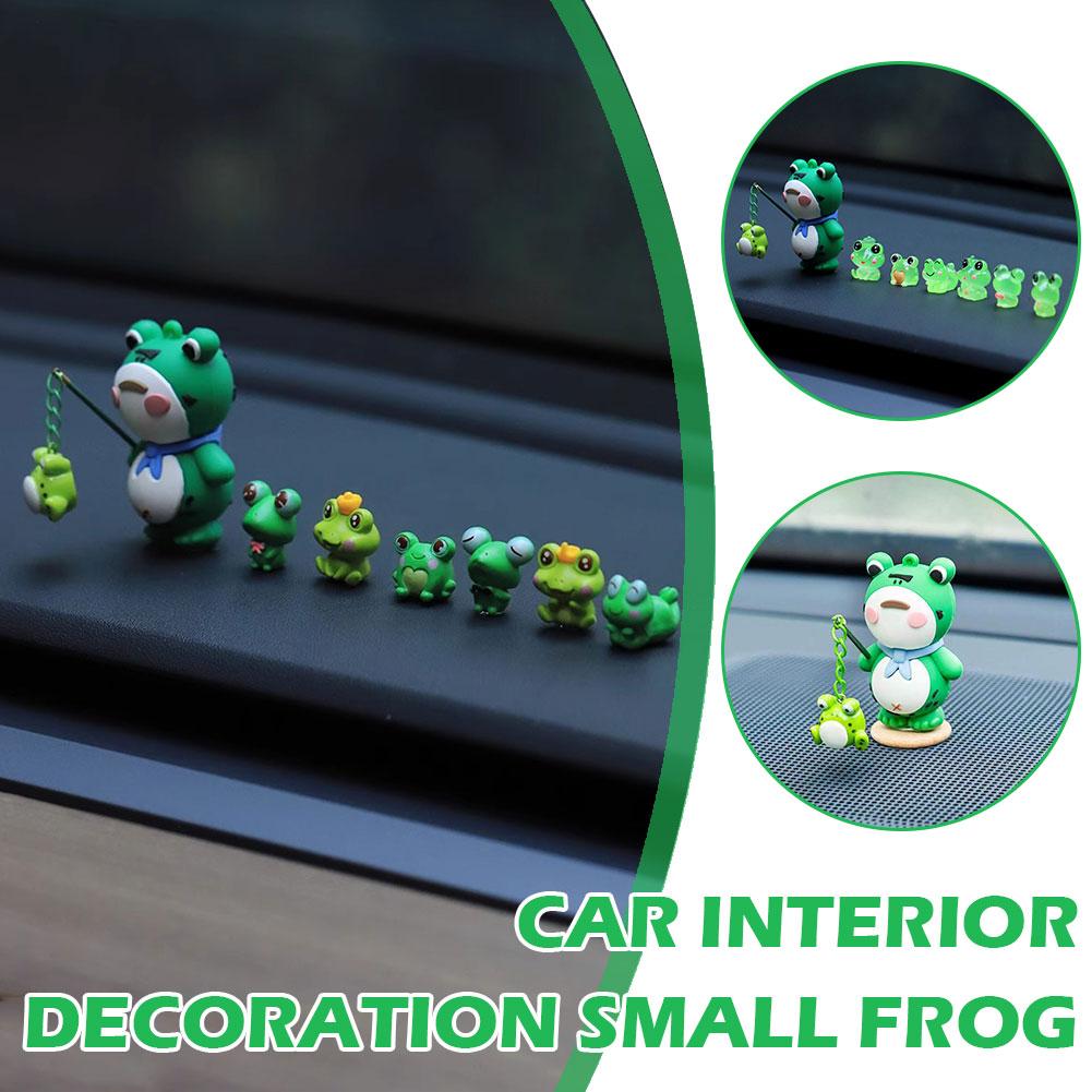 thumbnail image 4 of Wartleves Mini rana para decoración de interiores de automóviles, figuras luminosas de rana, decoración en miniatura para el hogar N1X √_, 4 of 7