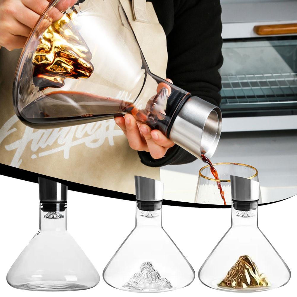 thumbnail image 3 of Ruifaya Decantador de vino tinto soplado a mano de cristal de 1500 ml, jarra de vino hecha a mano W0F7, 3 of 7