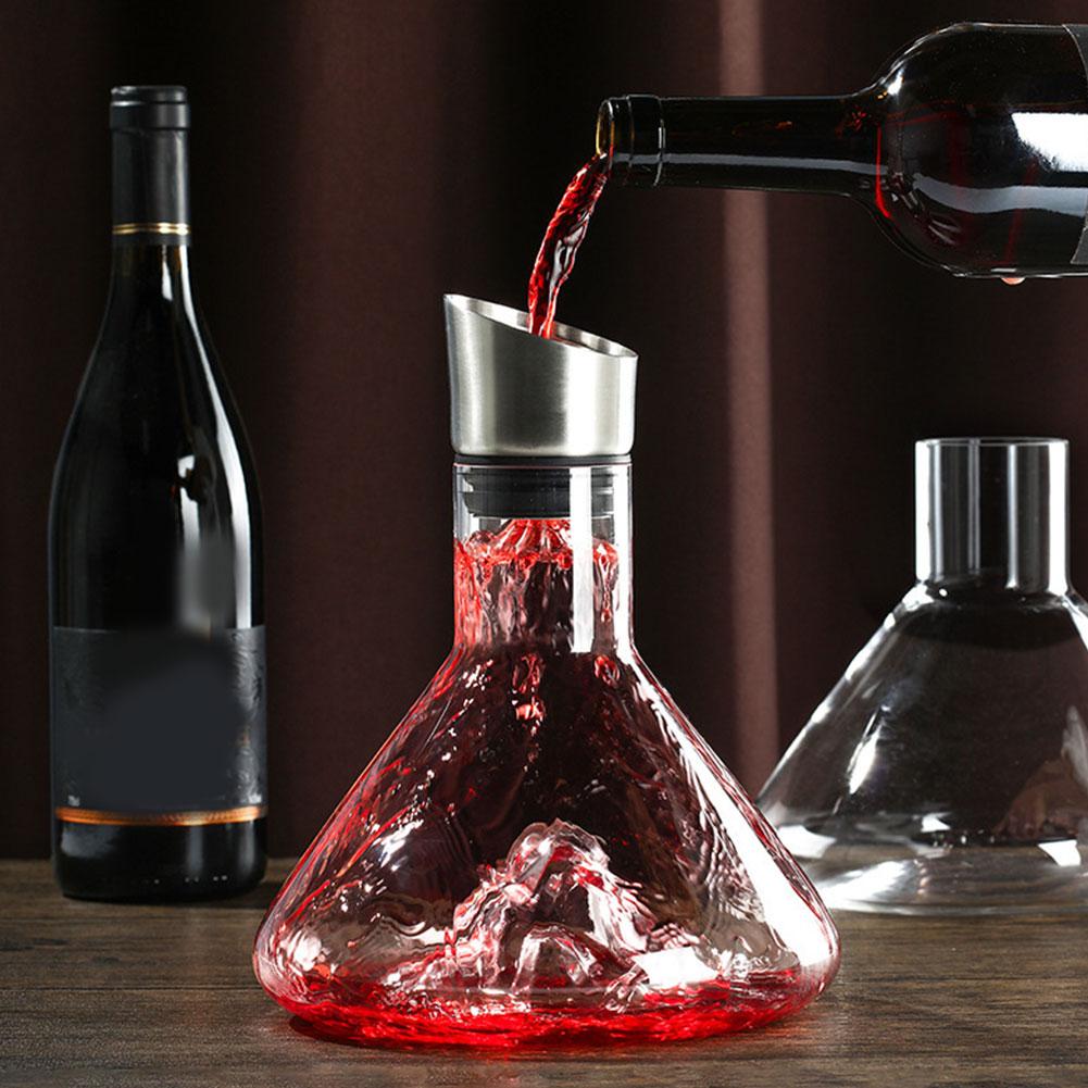 thumbnail image 4 of Ruifaya Decantador de vino tinto soplado a mano de cristal de 1500 ml, jarra de vino hecha a mano W0F7, 4 of 7