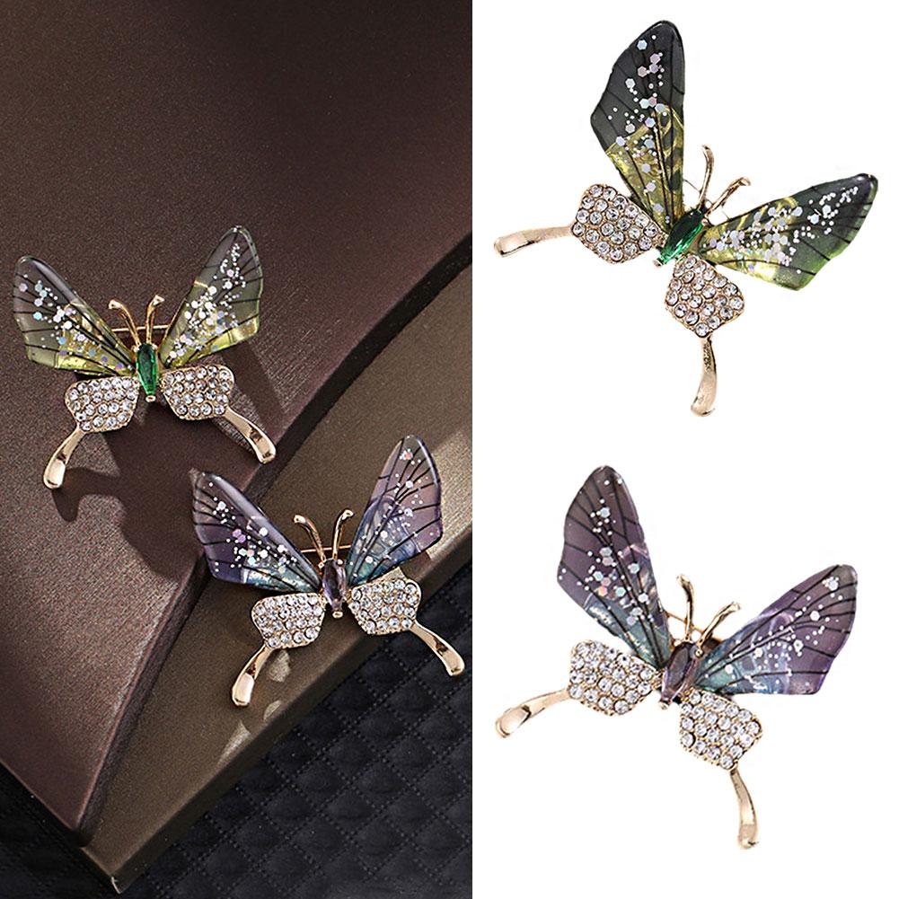 thumbnail image 4 of Ruifaya Broche de mariposa de lujo con alas de acrílico transparente, 4 of 7