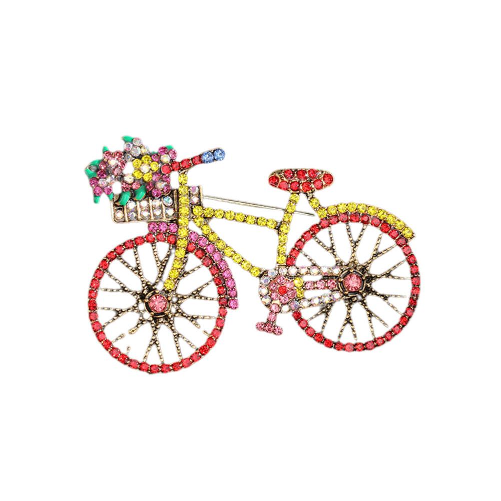 thumbnail image 4 of SGACAI Broche creativo de bicicleta con diamantes de imitación de cristal, broche informal unisex para fiesta en bicicleta vintage, broche de bicicleta, broche de cristal, broche de mochila para mu, 4 of 7