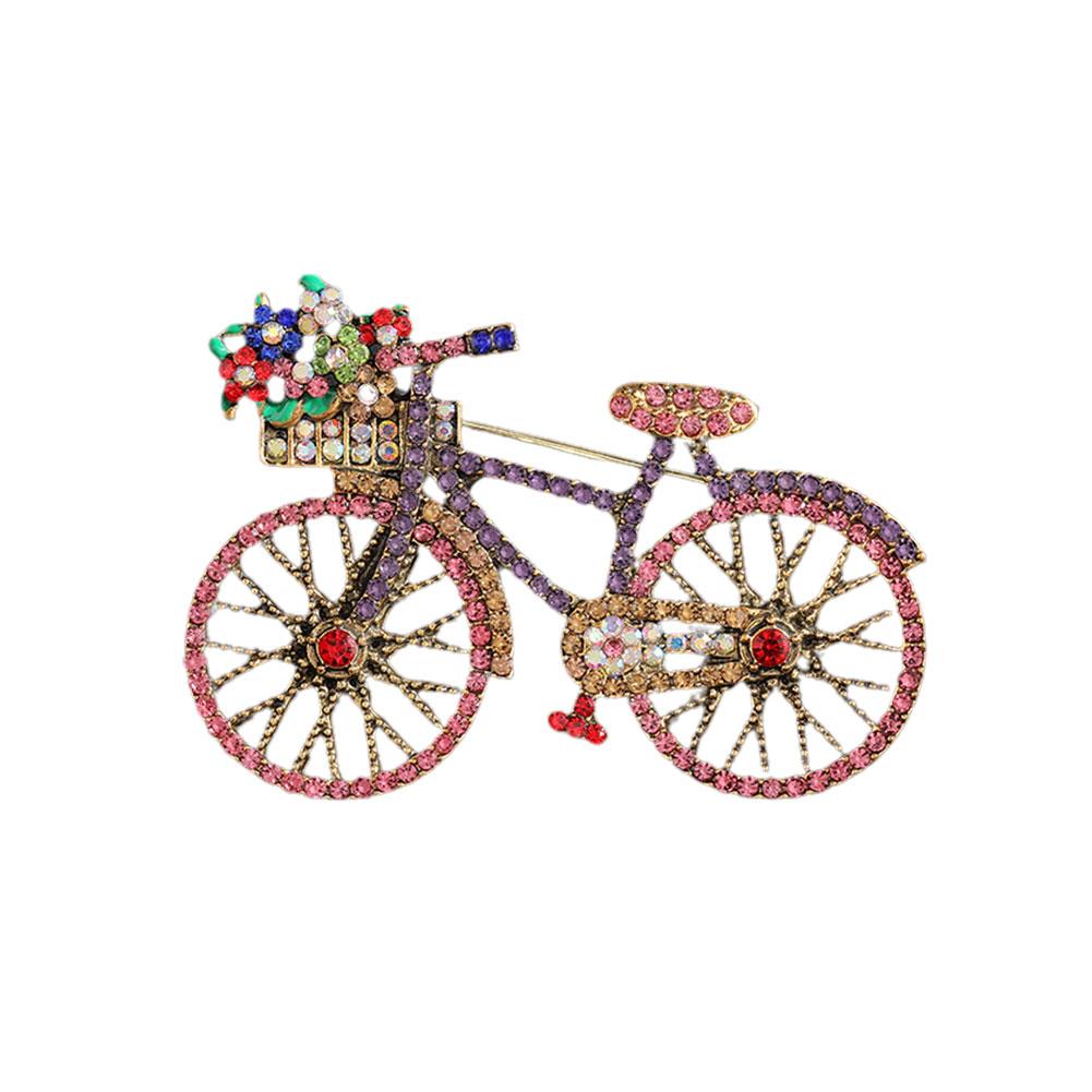 thumbnail image 5 of SGACAI Broche creativo de bicicleta con diamantes de imitación de cristal, broche informal unisex para fiesta en bicicleta vintage, broche de bicicleta, broche de cristal, broche de mochila para mu, 5 of 7