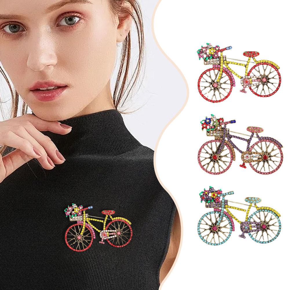 thumbnail image 2 of SGACAI Broche creativo de bicicleta con diamantes de imitación de cristal, broche informal unisex para fiesta en bicicleta vintage, broche de bicicleta, broche de cristal, broche de mochila para mu, 2 of 7