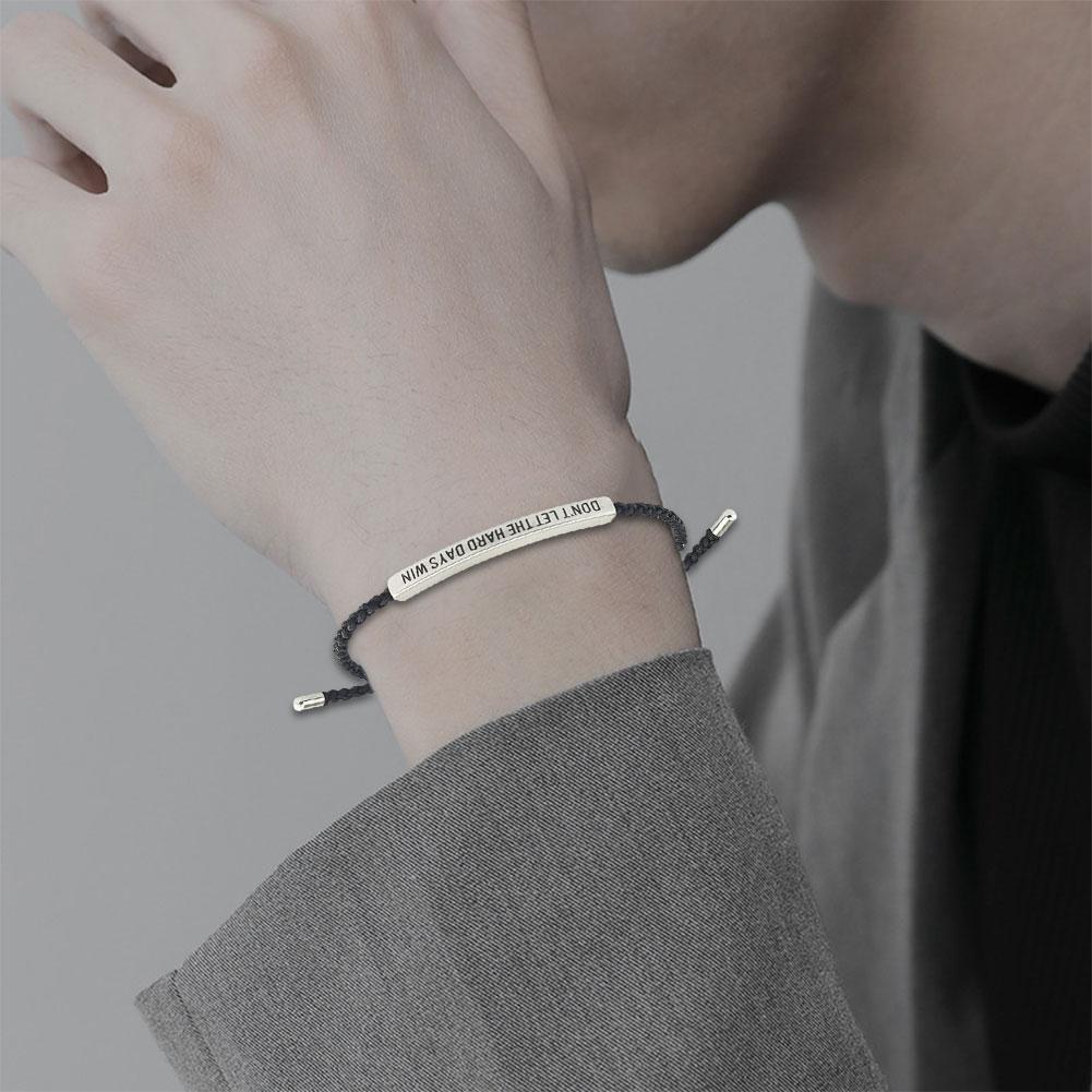 thumbnail image 4 of Ruifaya WSRRDRECVHi Don't Let The Hard Days Win Pulsera para mujer, pulsera ajustable con cuerda trenzada grabada, pulsera de tubo motivacional, pulseras inspiradoras, regalos de joyería para mujere, 4 of 7