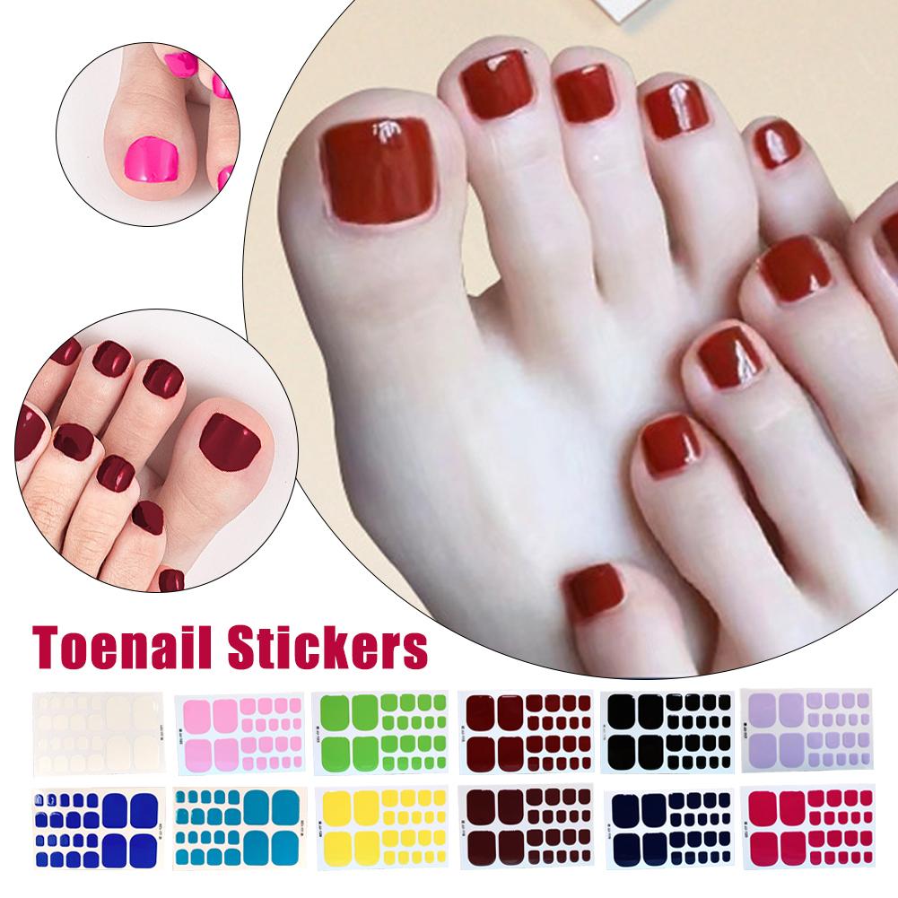 thumbnail image 2 of Wartleves Pegatinas artísticas para uñas de los pies, autoadhesivas, con cobertura total, para bricolaje, de color puro para hombre, 2 of 7