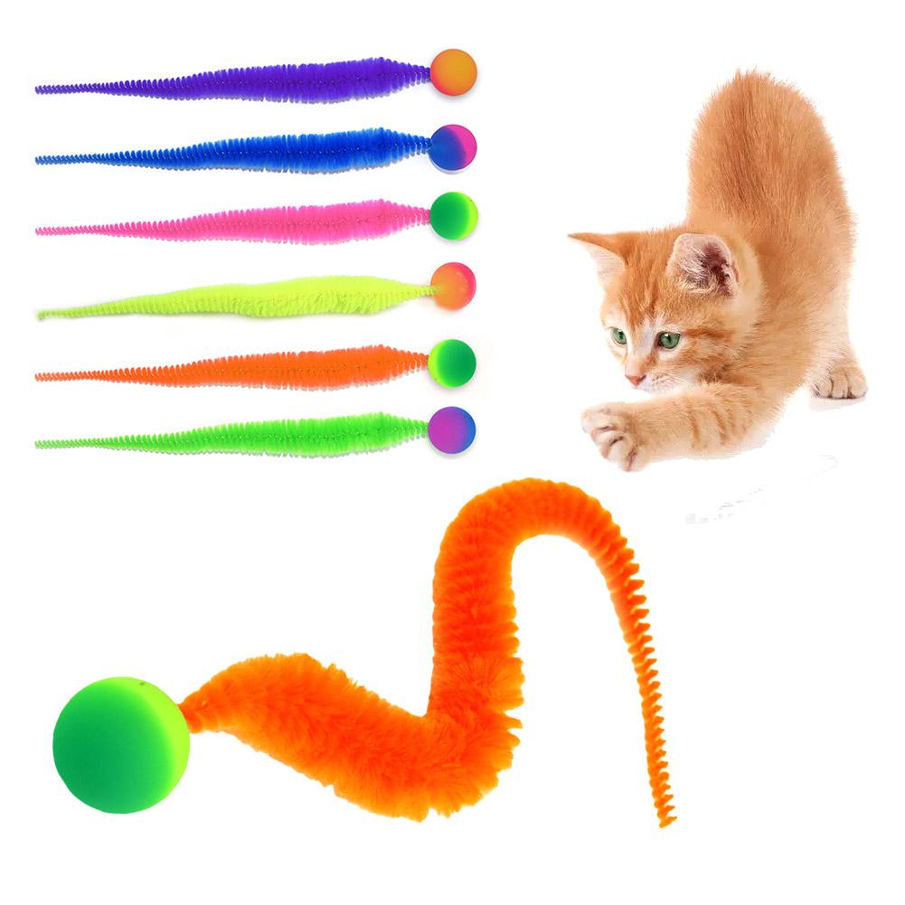 thumbnail image 3 of Wartleves Juguetes interactivos para gatos Pelota saltarina colorida para gatos Suministros para mascotas Rompecabezas Burlas T✨y, 3 of 7