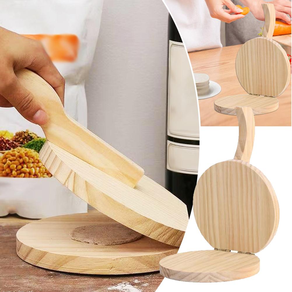 thumbnail image 3 of Wartleves Prensa para tortillas de madera GHYJPAJK, máquina para hacer tortillas de madera, herramienta de prensado para repostería, utensilio de cocina, prensa para tortillas grande para tacos mexica, 3 of 7
