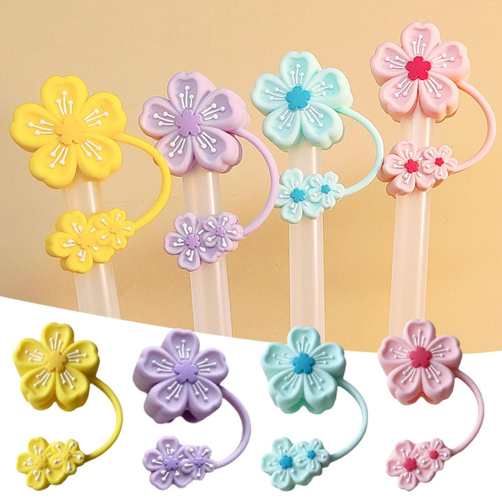 thumbnail image 3 of Ruifaya Tapa de silicona con forma de flor para pajitas de calibre 10 mm, linda pajita TN σ■, 3 of 7