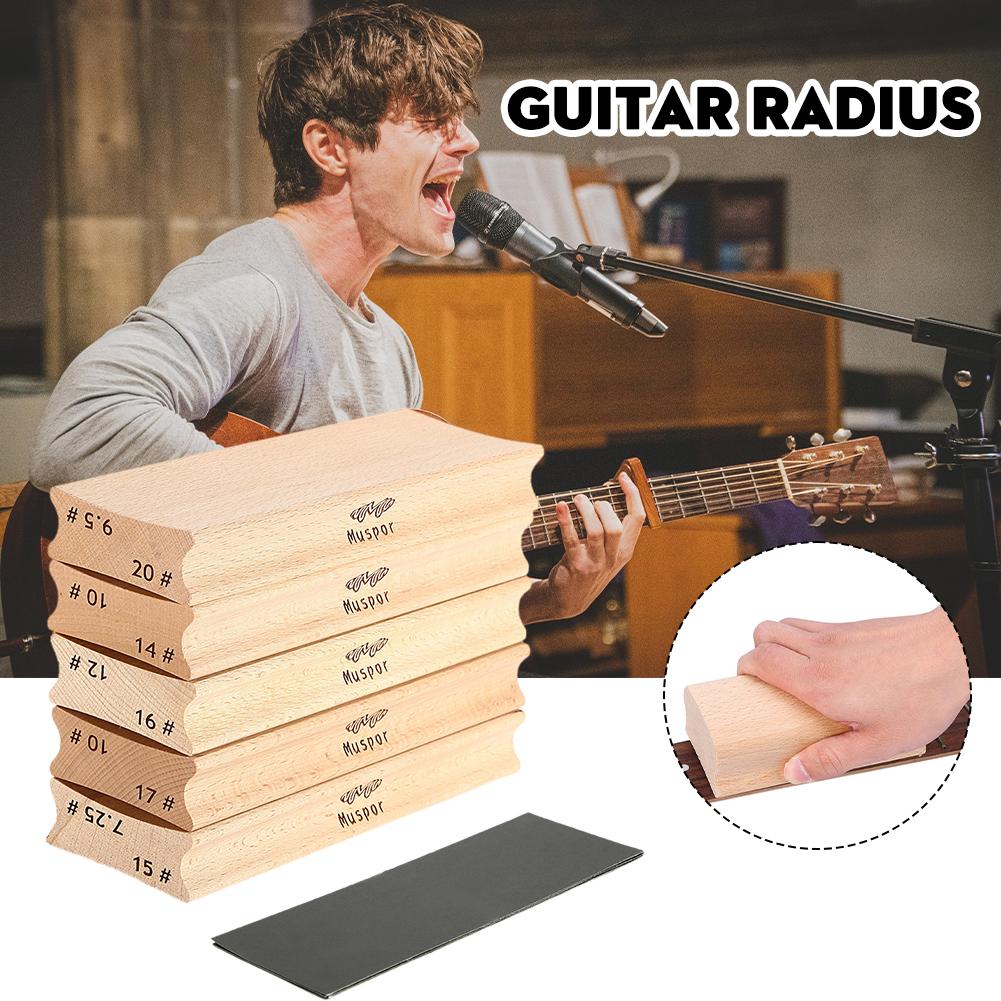 thumbnail image 2 of Ruifaya Bloque de lijado de radio de guitarra de madera Nivelador de trastes Diapasón Herramienta de luthier Hot J7, 2 of 7