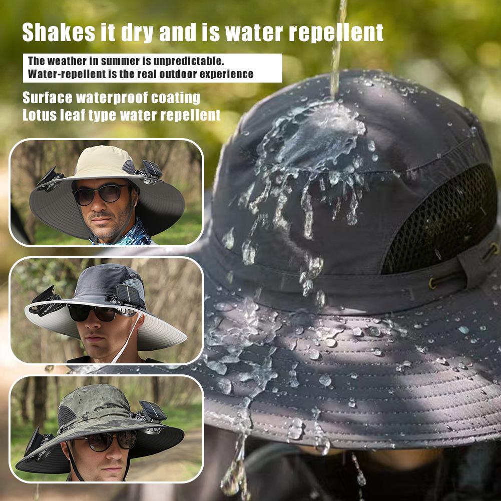 thumbnail image 2 of SGACAI Sombrero solar recargable con ventilador solar para pesca, protector solar anti-UV y ODOF, 2 of 7