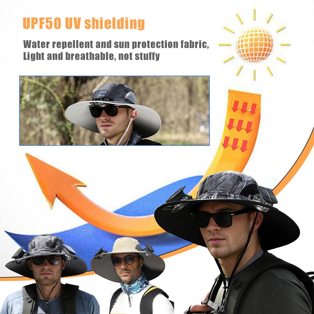 thumbnail image 5 of SGACAI Sombrero solar recargable con ventilador solar para pesca, protector solar anti-UV y ODOF, 5 of 7