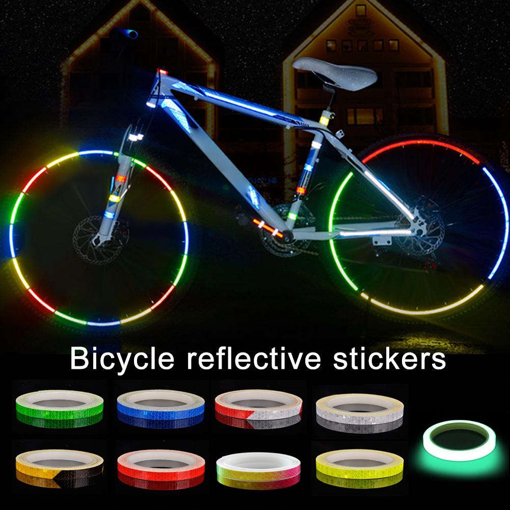 thumbnail image 2 of Ruifaya 1 x 8 m de pegatinas reflectantes fluorescentes para ruedas de bicicleta de montaña, 2 of 7