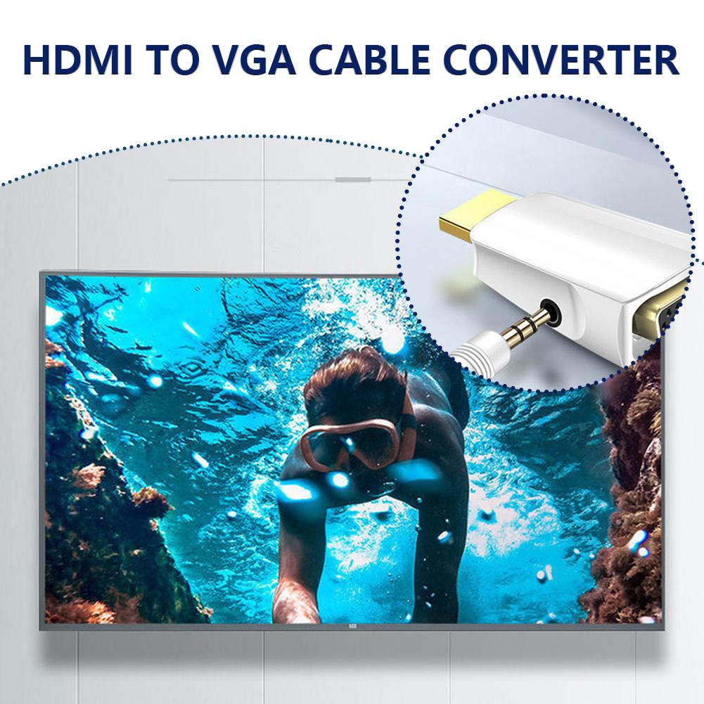 thumbnail image 3 of Ruifaya Adaptador convertidor de vídeo HDMI macho a VGA hembra de 1080P con salida de audio, 3 of 7