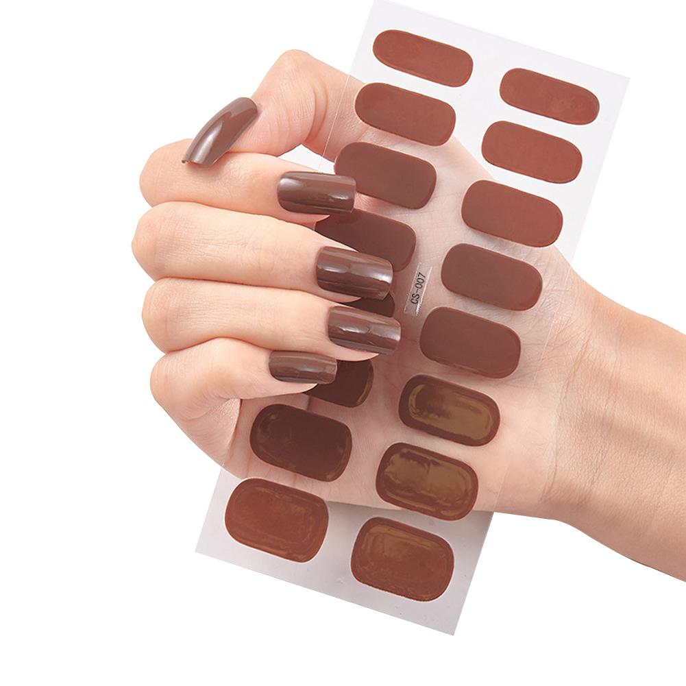 thumbnail image 4 of Wartleves Pegatinas de uñas de un solo color extraíbles para verano, 16 unidades, bonitas, Reino Unido, 4 of 7