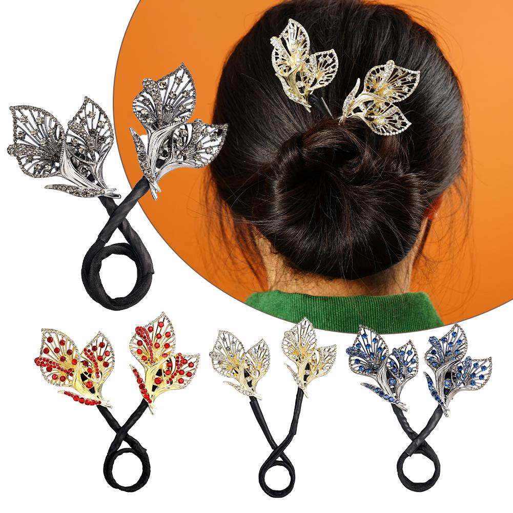 thumbnail image 3 of SGACAI Rizador de pelo perezoso para mujer, pinza para el pelo con forma de mariposa, accesorios para moños, 3 of 7