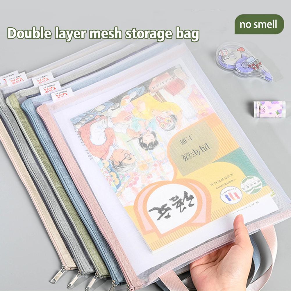thumbnail image 4 of SGACAI HFLWYWD Bolsas de malla de doble capa con cremallera y asa, bolsas de malla de nailon para organizar juegos de mesa y rompecabezas, bolsas de almacenamiento de juguetes, bolsas de malla con, 4 of 7