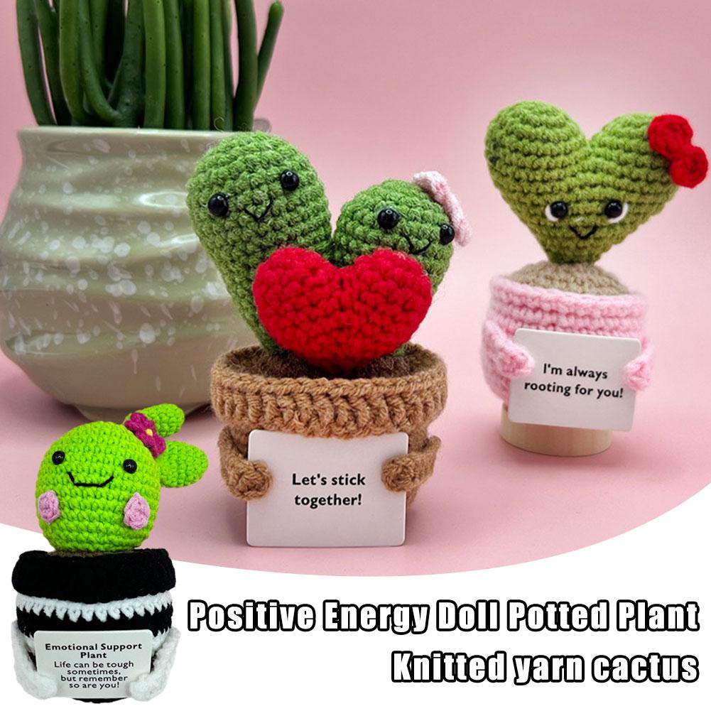 thumbnail image 3 of SGACAI Cactus de apoyo emocional divertido, planta de punto positiva verde, muñeco de cactus T Nice V0, 3 of 7