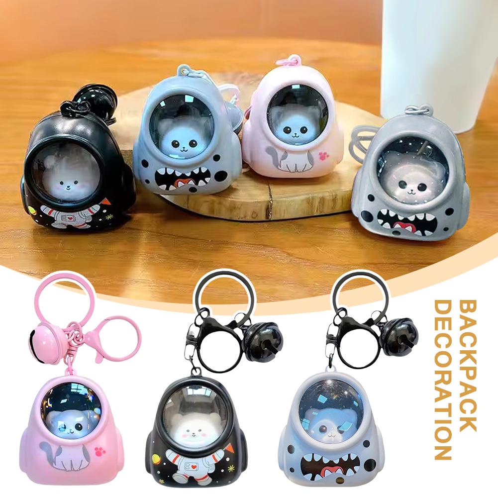 thumbnail image 2 of Wartleves Llavero con forma de gato de dibujos animados, colgante luminoso, regalo decorativo, oferta U7, 2 of 7
