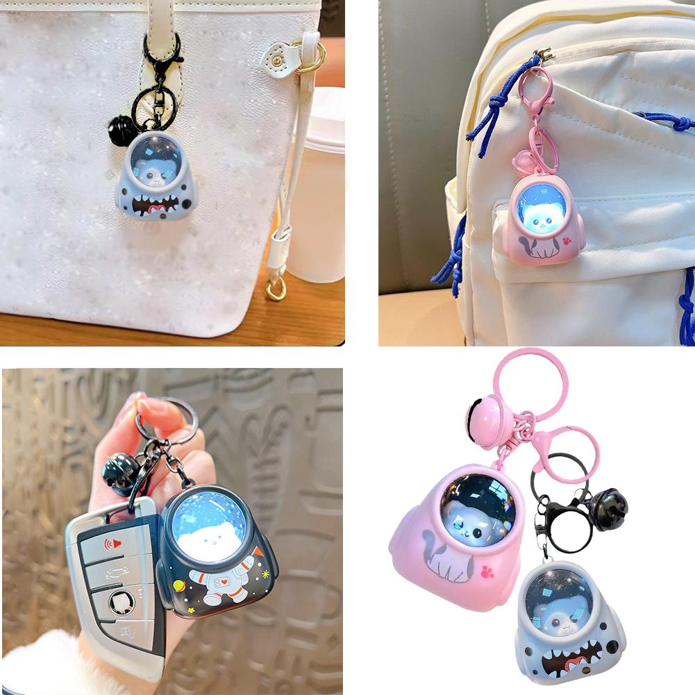 thumbnail image 3 of Wartleves Llavero con forma de gato de dibujos animados, colgante luminoso, regalo decorativo, oferta U7, 3 of 7