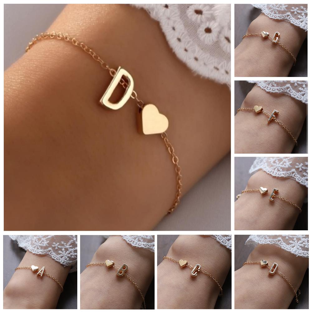 thumbnail image 4 of Ruifaya Pulsera 26 Pulseras con Letras Iniciales en Inglés para Enamorados Mujeres Hombres Personalizadas β, 4 of 7