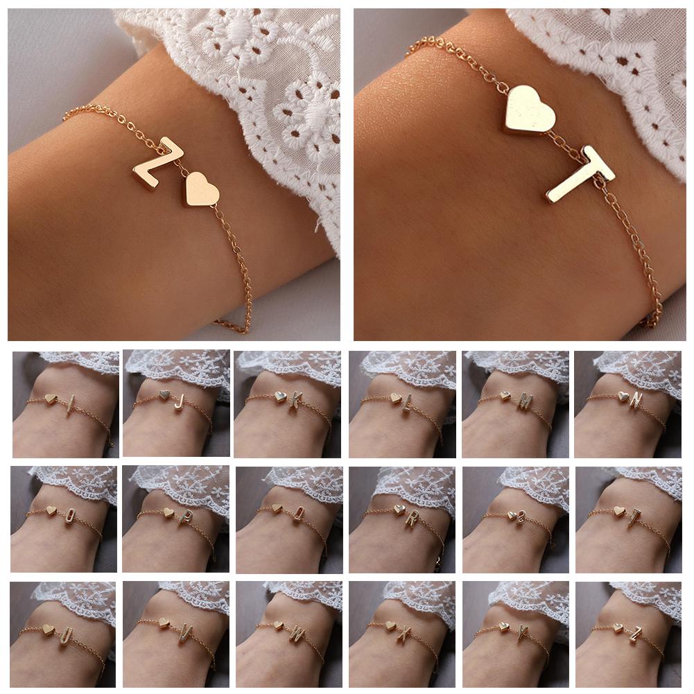 thumbnail image 3 of Ruifaya Pulsera 26 Pulseras con Letras Iniciales en Inglés para Enamorados Mujeres Hombres Personalizadas β, 3 of 7