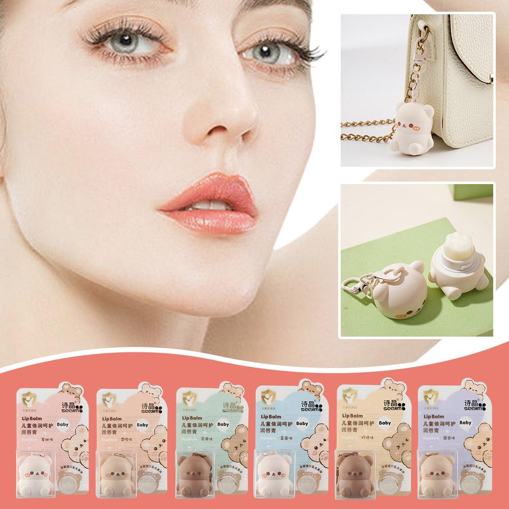 thumbnail image 5 of Wartleves Bálsamo labial con forma de osito para niños, portátil, con sabor a frutas, con llavero, hidratante, antisequedad, antigrietas, antiarrugas, antiarrugas, ingredientes naturales, cuidado de l, 5 of 7