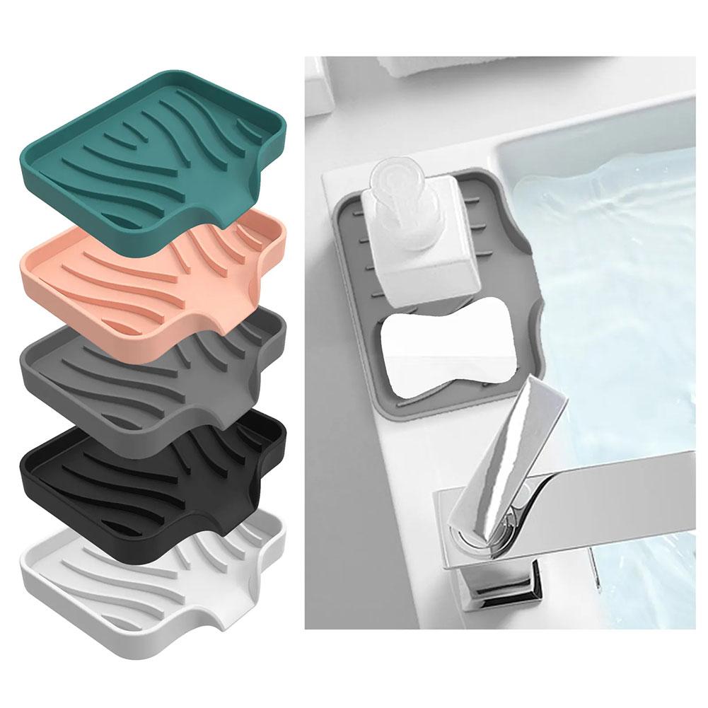 thumbnail image 2 of Ruifaya Jabonera de silicona para baño, soporte para almacenamiento, bandeja para platos, escurridor, BZ4Y6 SYUS, 2 of 7