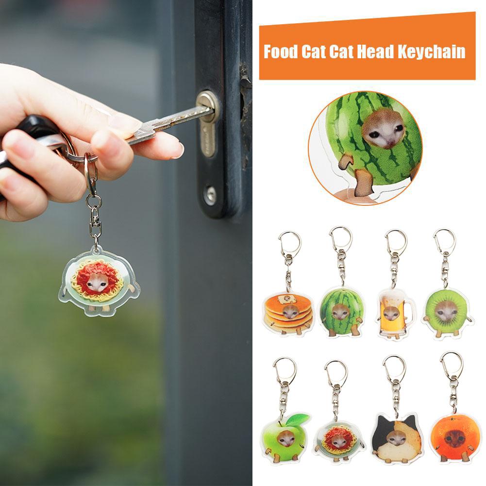 thumbnail image 5 of Ruifaya Llavero con forma de gato y comida, regalo divertido para estudiantes, 5 of 7
