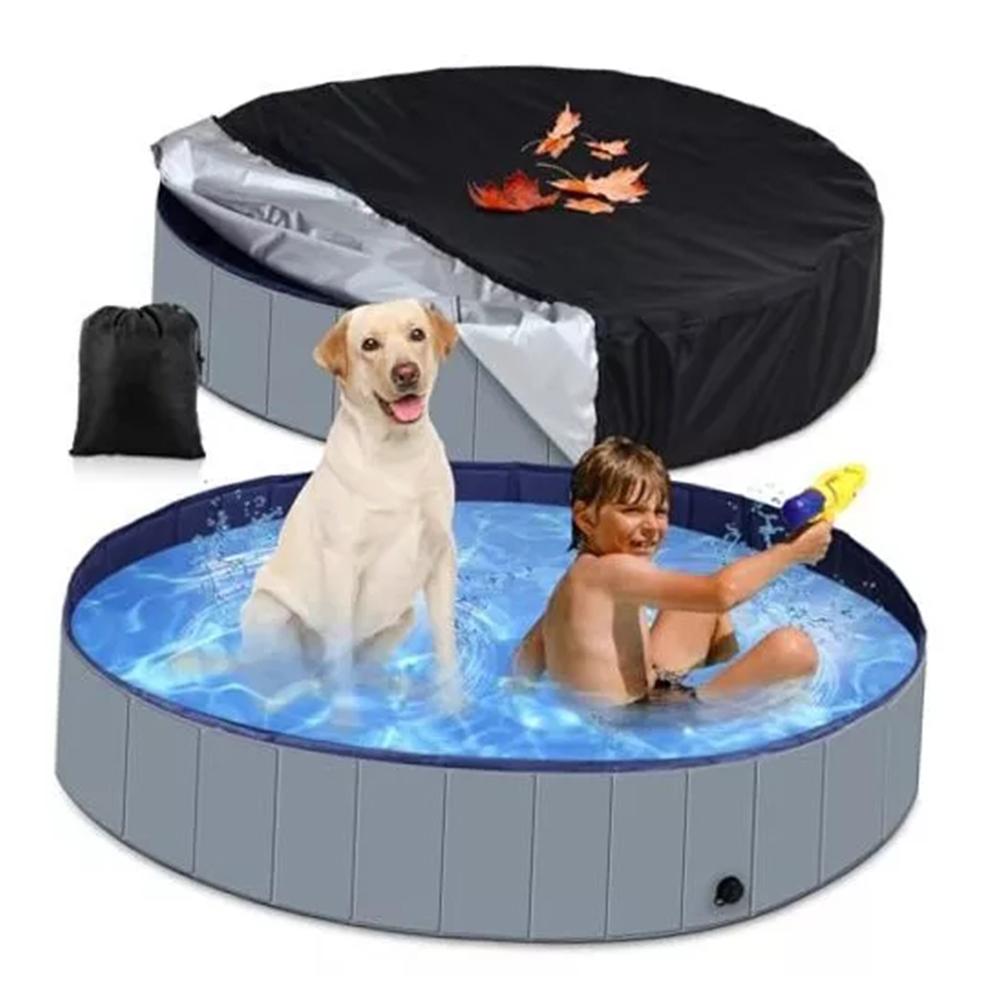 thumbnail image 2 of Wartleves Piscina plegable para perros con cubierta de piscina redonda Cubierta de piscina plegable para perros y mascotas Lote R0, 2 of 7