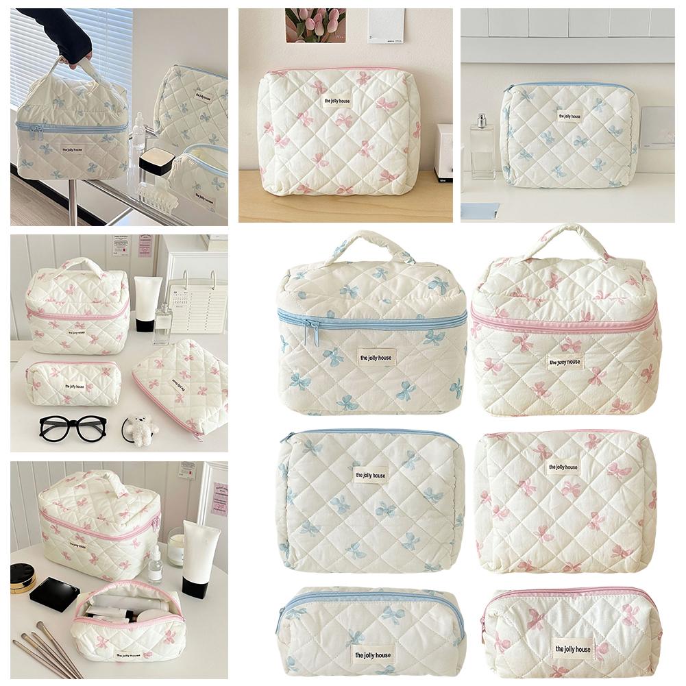 thumbnail image 2 of SGACAI Bolsa de maquillaje con lazo, bolsa de almacenamiento portátil, bolsa de artículos de tocador, organizador de maquillaje, artículos de tocador, 2 of 7