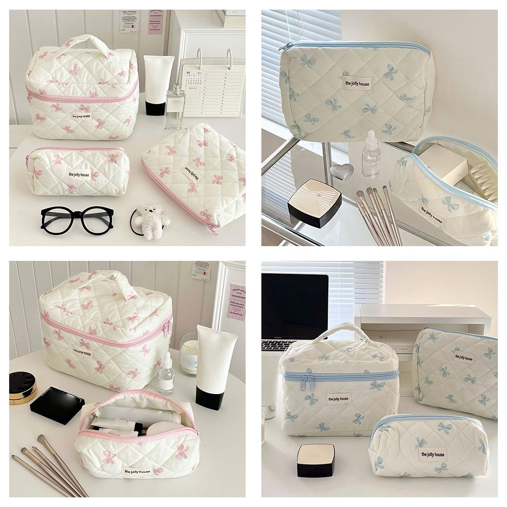 thumbnail image 4 of SGACAI Bolsa de maquillaje con lazo, bolsa de almacenamiento portátil, bolsa de artículos de tocador, organizador de maquillaje, artículos de tocador, 4 of 7
