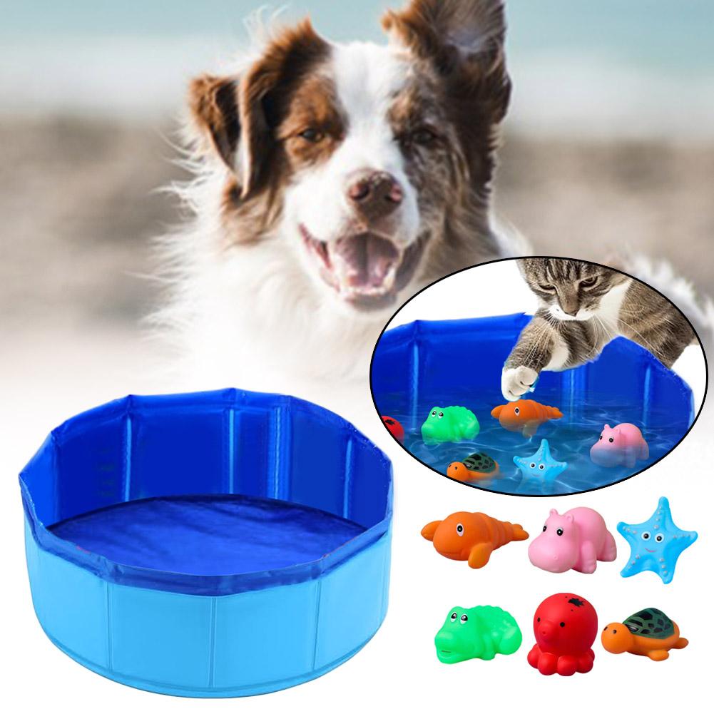 thumbnail image 2 of Wartleves Juguete de piscina para gatos con juguetes de agua para peces, juguete de piscina portátil para gatos, piscina plegable para gatos con juguetes interactivos para peces, juguete para gatos co, 2 of 7