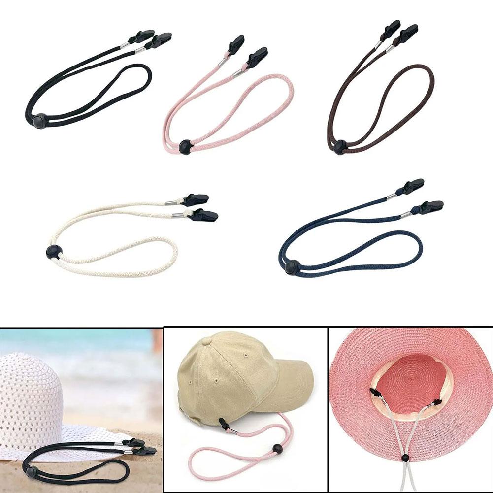 thumbnail image 3 of Ruifaya WRIBZD Clips de correa para sombreros para gorras de viento Correa perdida Sombrero flexible ajustable Retenedor de sombrero Cordón de barbilla Viajes anchos para navegación, 3 of 7