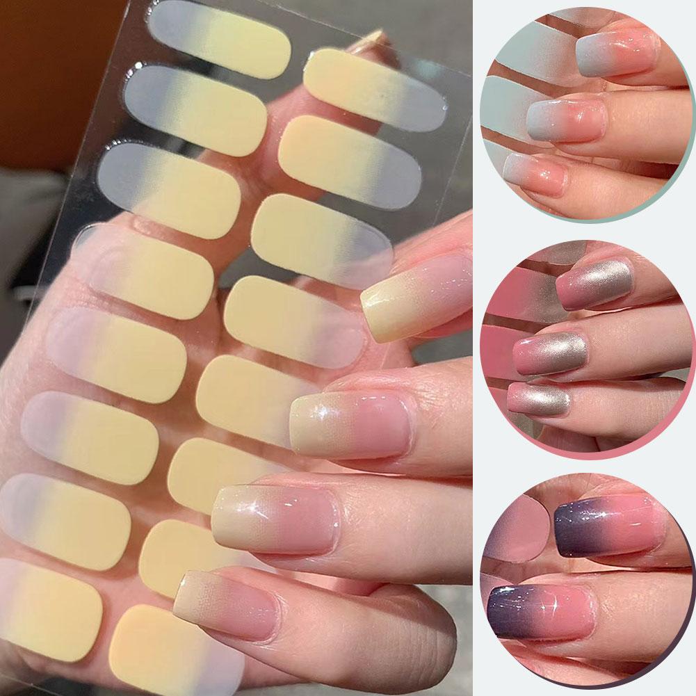 thumbnail image 3 of Ruifaya Parche de uñas degradado, pegatinas para uñas frescas de primavera/verano., 3 of 7