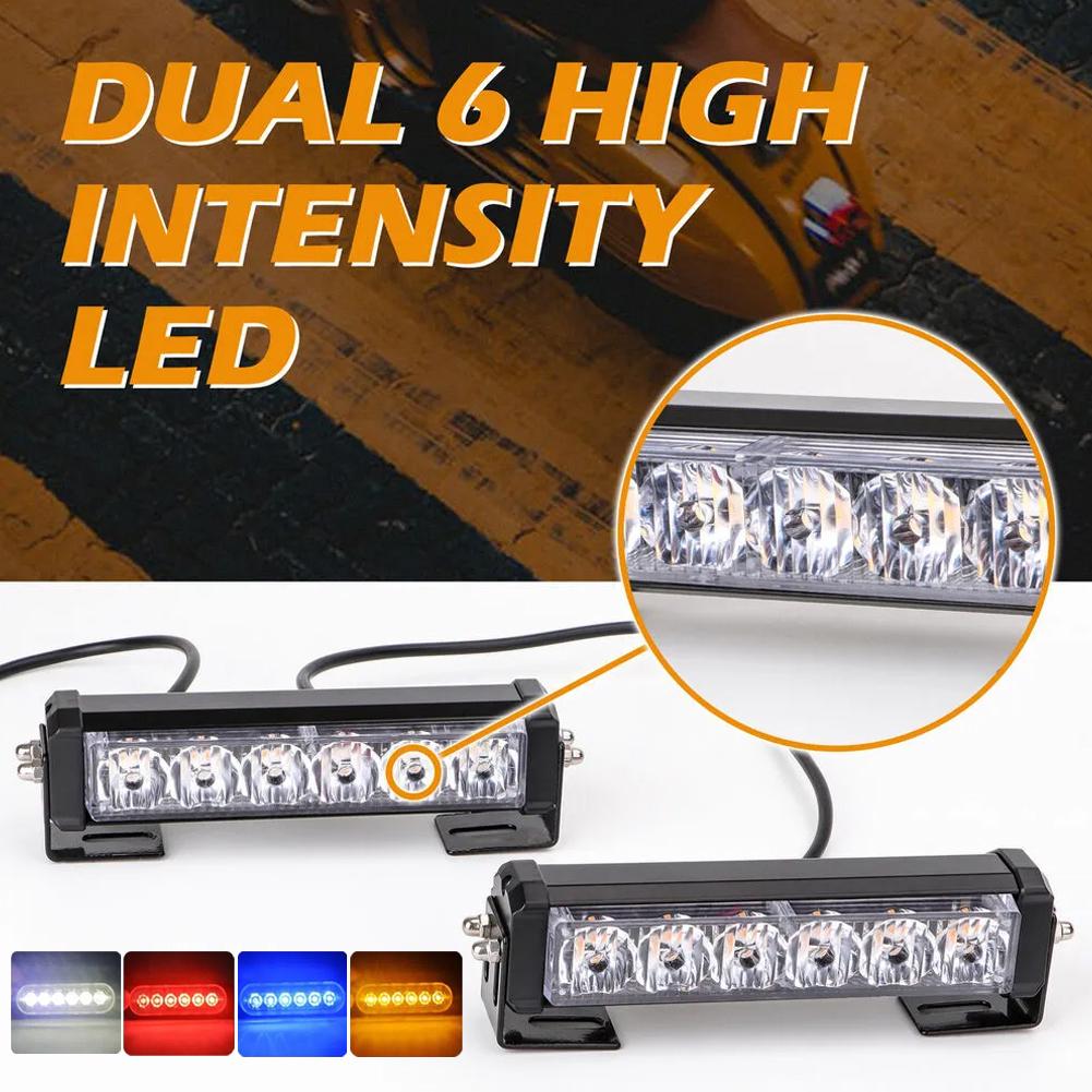 thumbnail image 2 of SGACAI Luz estroboscópica LED para coche de 12 V y 24 V, luces intermitentes para rejilla de emergencia, 6 LED, 2 of 7