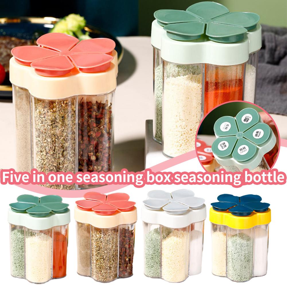 thumbnail image 3 of Wartleves Caja de especias de flores 5 en 1 para cocina Material seguro Apertura individual х◇ !ш, 3 of 7