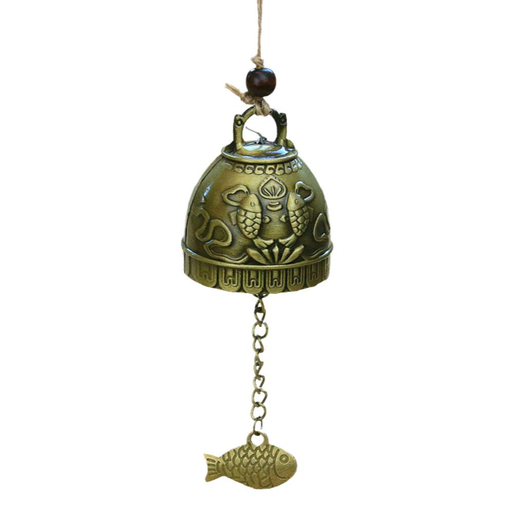 thumbnail image 5 of Wartleves Campana colgante de metal con pequeñas campanillas de viento para decoración del hogar y el jardín, estilo chino, 5 of 7