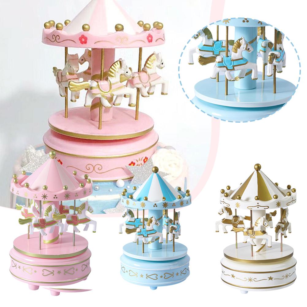 thumbnail image 3 of Ruifaya Caja de música de carrusel para niños, caja de música giratoria de 4 caballos, figura de caja musical clásica, regalo para cumpleaños, aniversarios, Navidad y Año Nuevo, 3 of 7