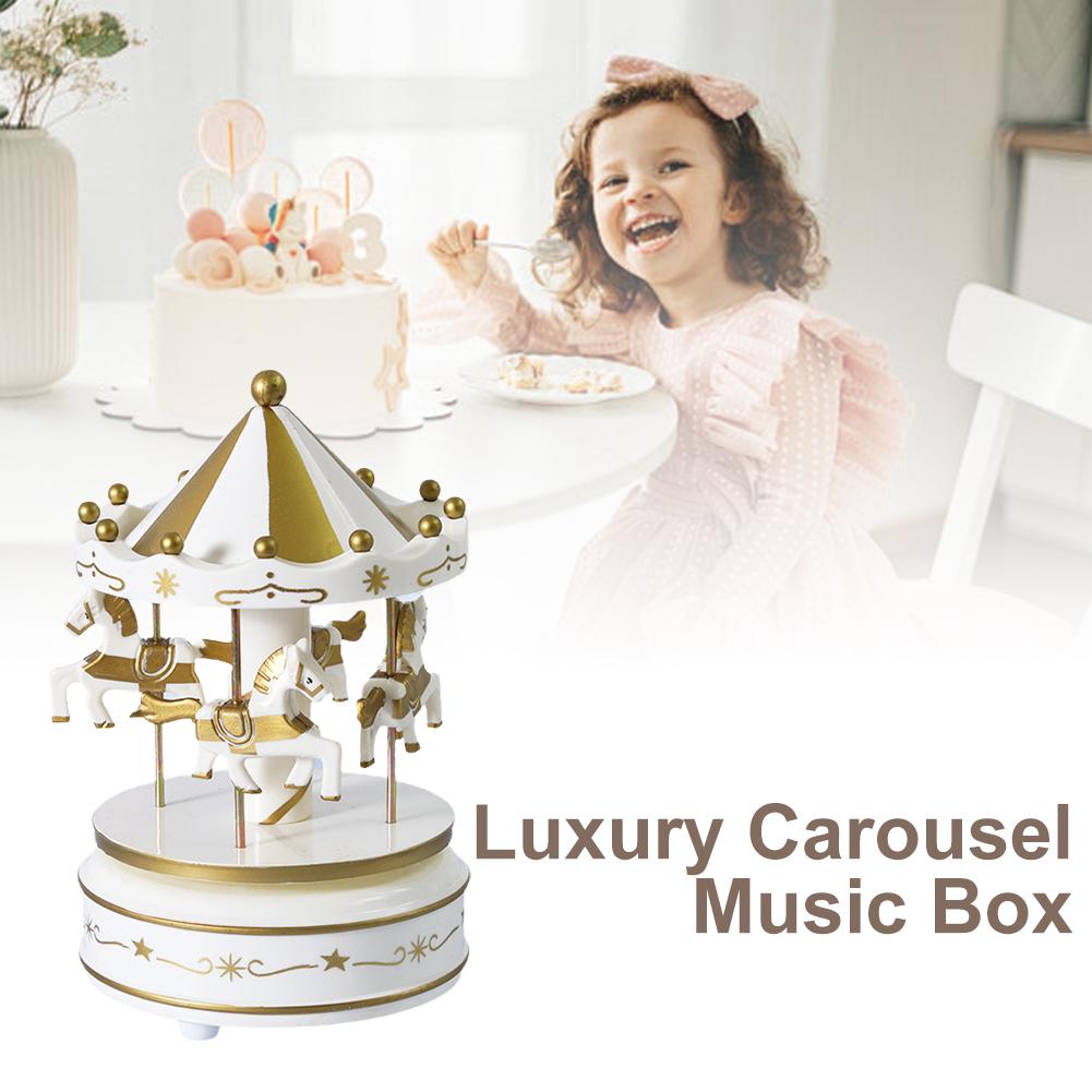 thumbnail image 5 of Ruifaya Caja de música de carrusel para niños, caja de música giratoria de 4 caballos, figura de caja musical clásica, regalo para cumpleaños, aniversarios, Navidad y Año Nuevo, 5 of 7
