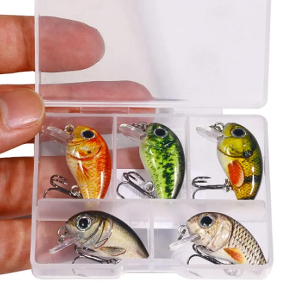 thumbnail image 3 of Wartleves Kits de señuelos de pesca Mini crankbait Swimbait Wobbler Cebos duros para lubina TH Heat, 3 of 7