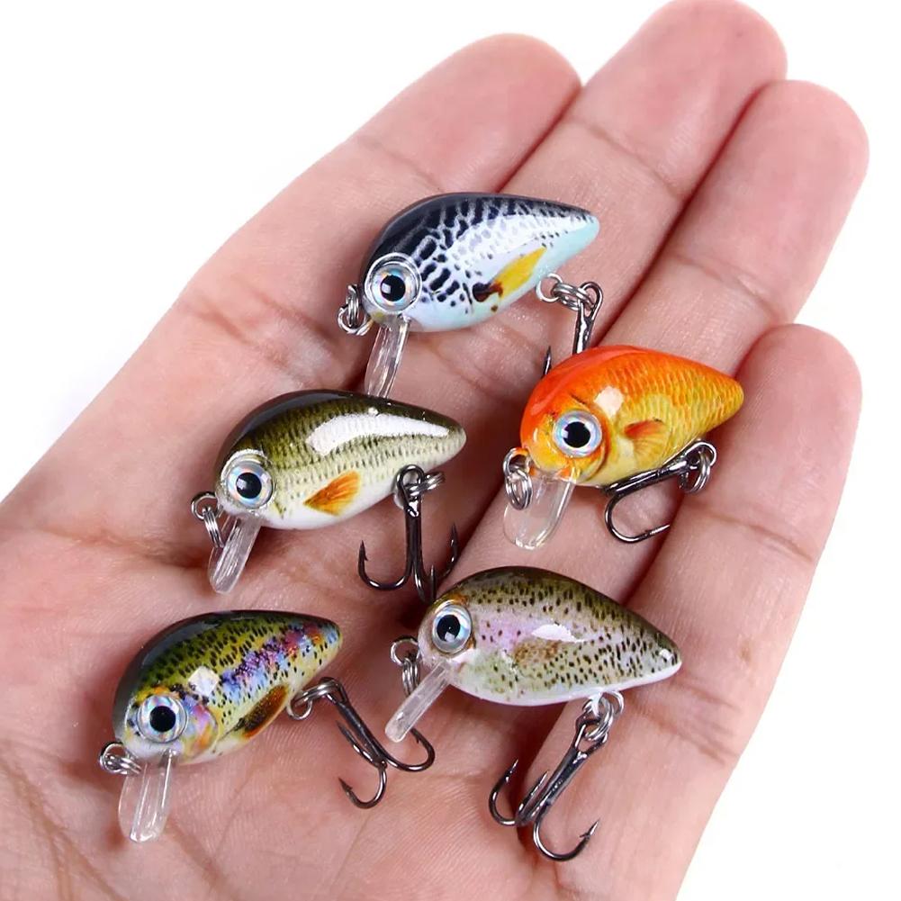 thumbnail image 2 of Wartleves Kits de señuelos de pesca Mini crankbait Swimbait Wobbler Cebos duros para lubina TH Heat, 2 of 7
