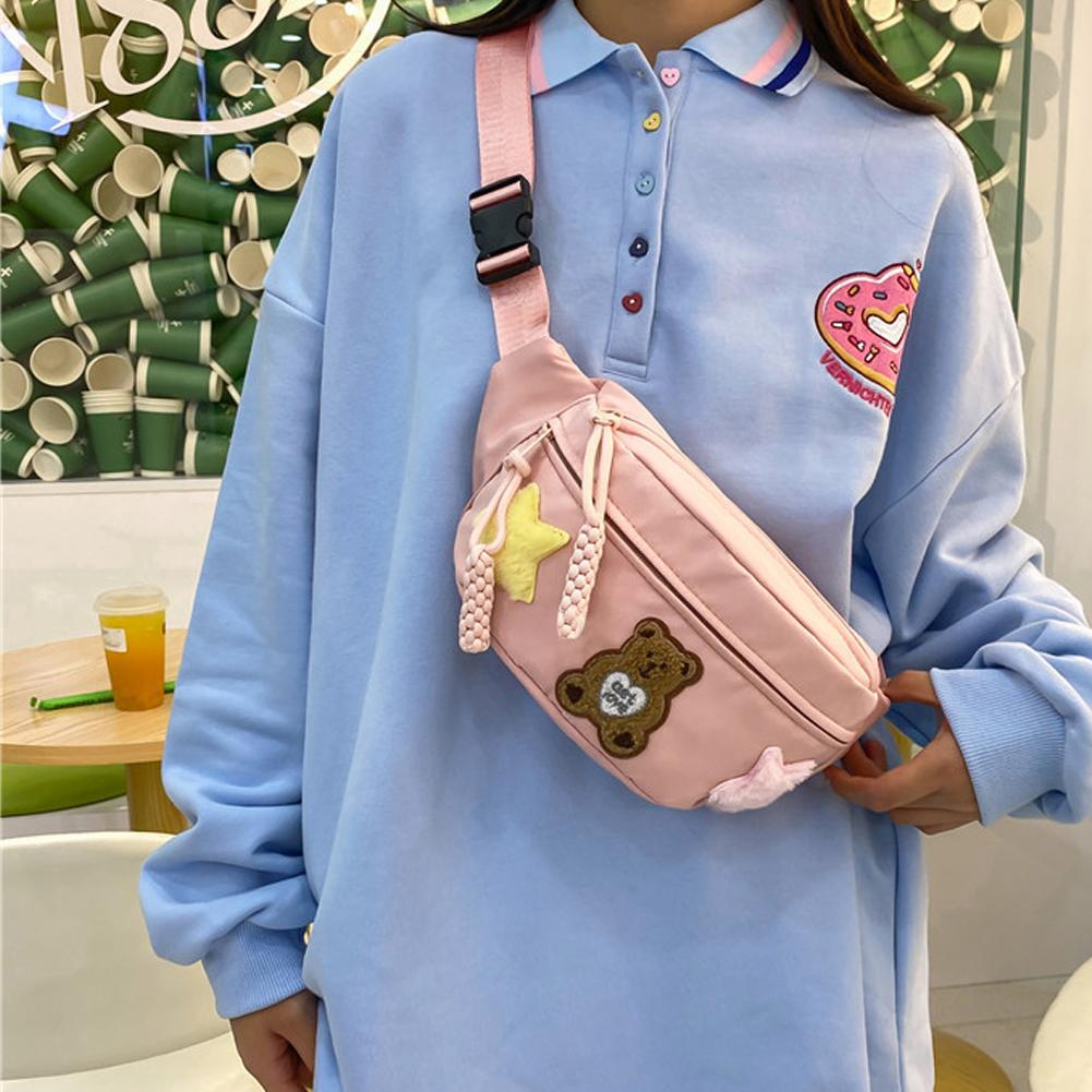 thumbnail image 4 of Ruifaya Bolso de pecho de gran capacidad para mujer, sencillo, para estudiantes, bolso de cintura, bolso tipo mensajero, resistente al calor, 4 of 7