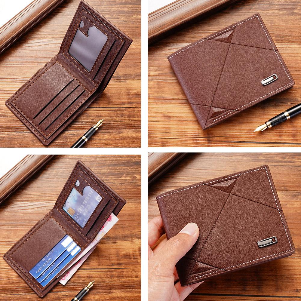 thumbnail image 2 of Wartleves Cartera informal de moda para hombres, billetera suave horizontal delgada para jóvenes θ◆, 2 of 7
