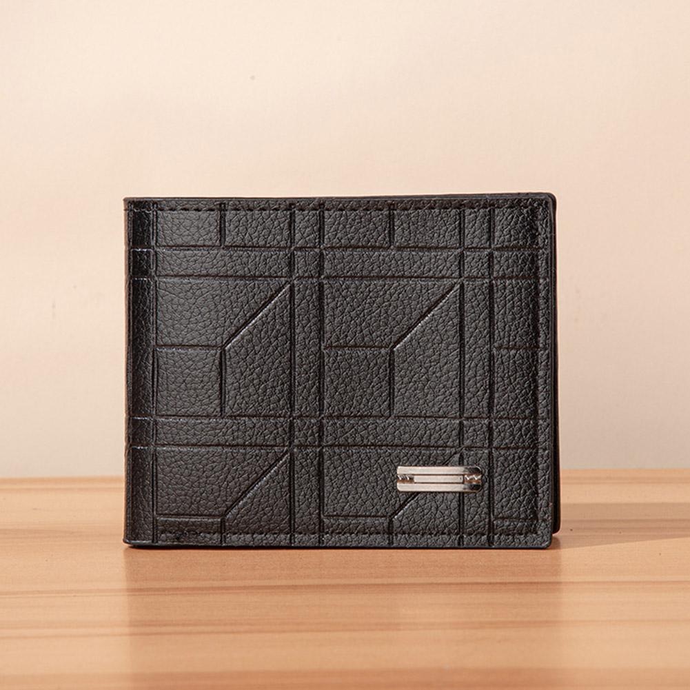 thumbnail image 4 of SGACAI Cartera de hombre, cartera corta, cartera juvenil, cartera suave horizontal a cuadros, nueva M9, 4 of 7