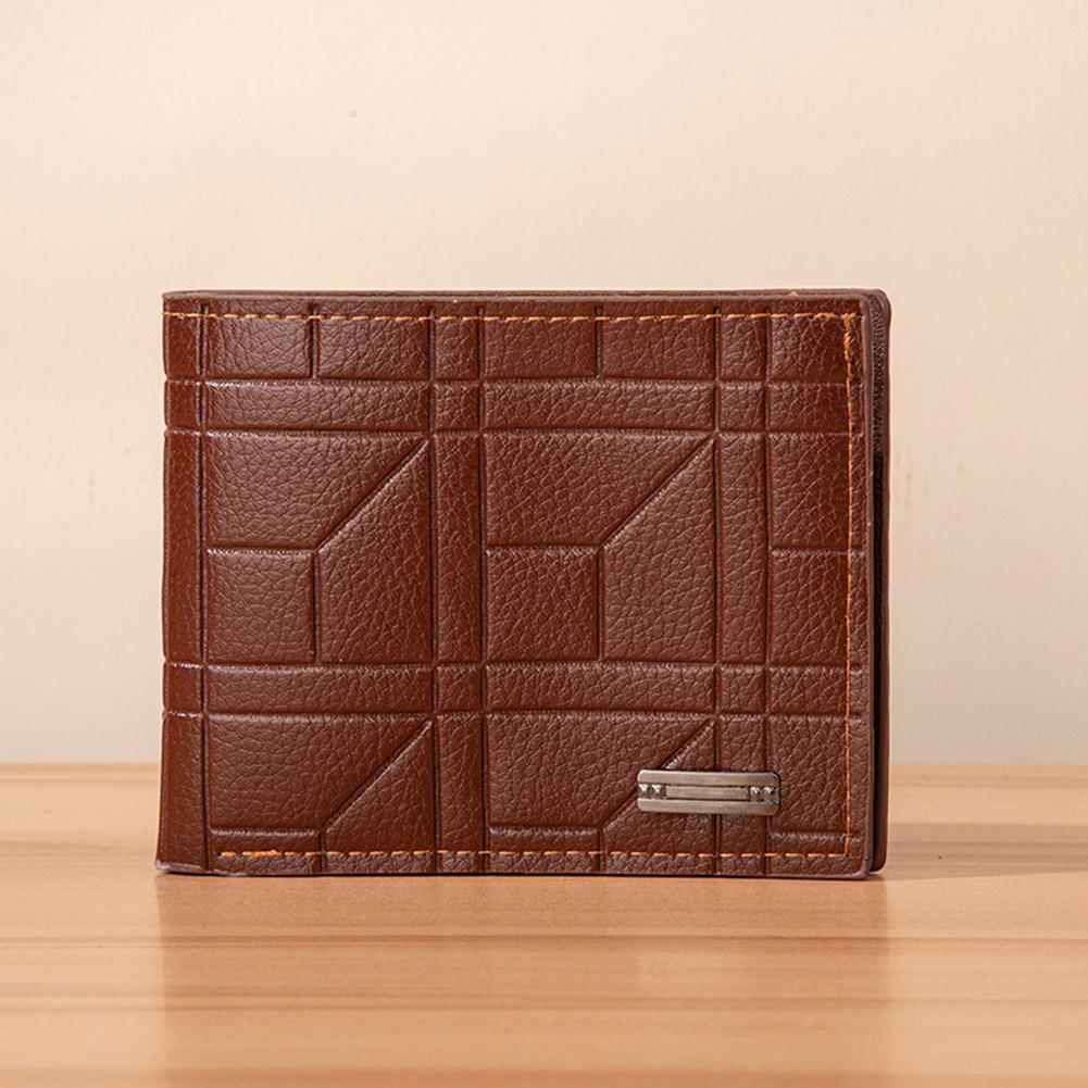 thumbnail image 5 of Ruifaya Cartera de hombre, cartera corta, cartera juvenil, cartera suave horizontal a cuadros, nueva M9, 5 of 7
