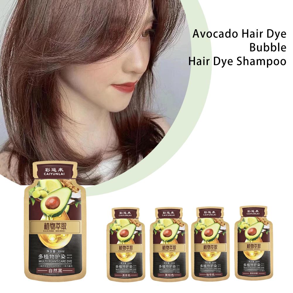 thumbnail image 3 of SGACAI Champú para teñir el cabello con burbujas y aguacate, tinte para el cabello con plantas naturales, 10 unidades de 30 ml, regalo para el cabello, 3 of 7