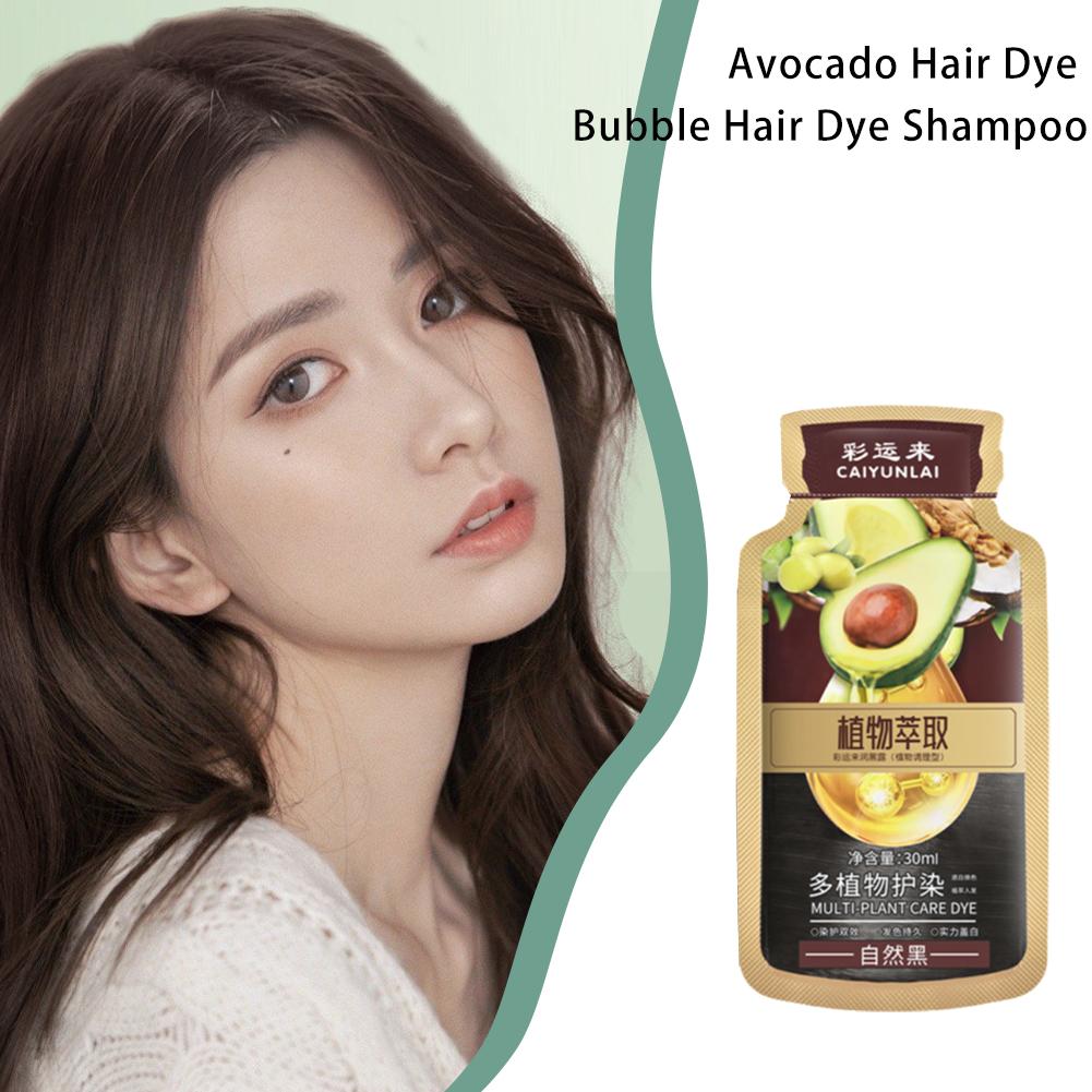 thumbnail image 2 of SGACAI Champú para teñir el cabello con burbujas y aguacate, tinte para el cabello con plantas naturales, 10 unidades de 30 ml, regalo para el cabello, 2 of 7