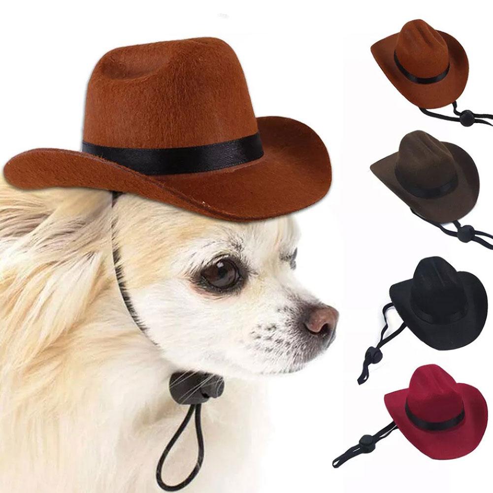 thumbnail image 3 of Ruifaya Sombrero de vaquero ajustable para mascotas, para perros y gatos, sombrero de vaquero para cachorros, disfraz para mascotas, NUEVO, 3 of 7